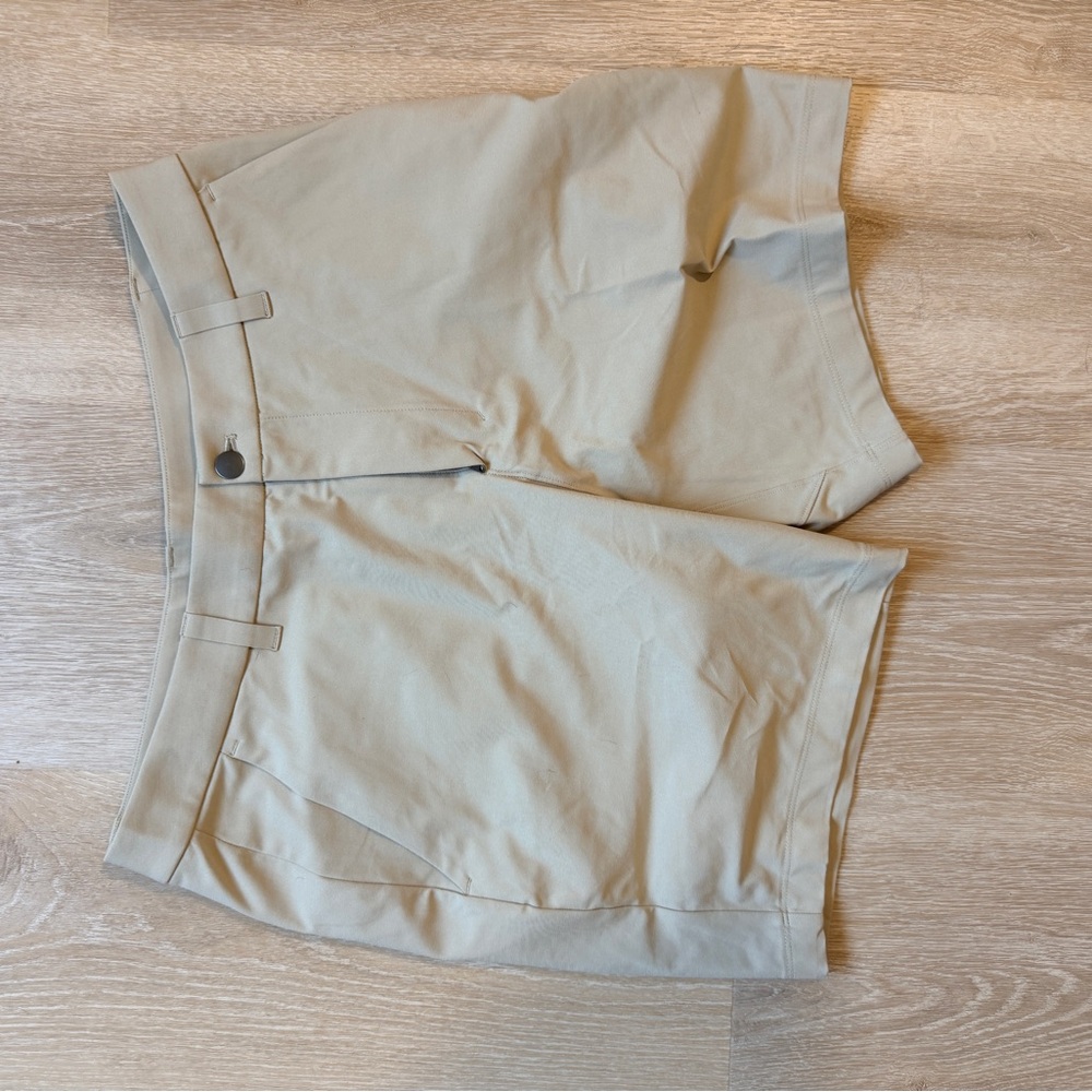 lululemon athletica Tan Flat Front Men Shorts